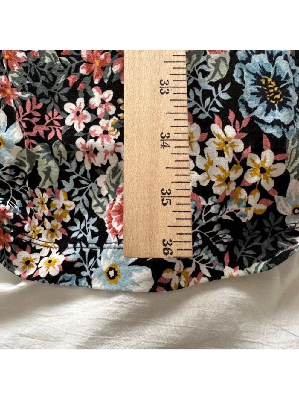 Loft Plus Womens Floral Print Short Smocked Ruffle Sleeve Dress Size 14 Boho - Picture 9 of 9